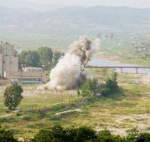 N. Korea destroys cooling tower at nuclear complex
