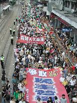 Thousands protest China's ruling on H.K. democracy reform