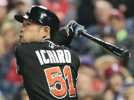 Ichiro gets hit in Marlins' loss