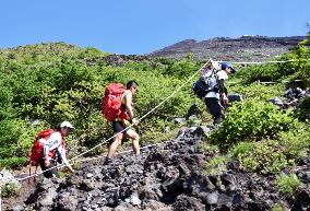 Climbing season begins on Mt. Fuji trails in Shizuoka