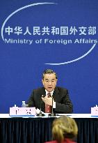 Chinese foreign minister meets with press