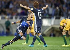 Soccer: Japan's Ideguchi scores goal against Australia in World Cup qualifier