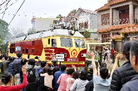 Kim Jong Un on way home