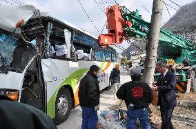 21 injured in school bus accident
