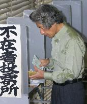 Koizumi casts absentee vote
