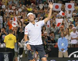 Japan's Nishikori storms in to Australian Open quarterfinals