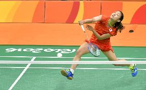 Japan's Okuhara wins in women's badminton singles 1st match