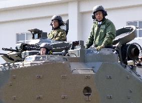 Japanese defense chief Iwaya at GSDF camp
