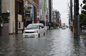 Downpours in southwestern Japan