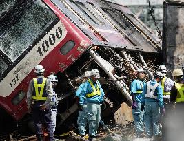 Train-truck collision in Yokohama