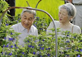 Emperor, empress visit flower farm