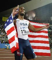 Athletics: Tyson Gay nabs gold in men's 100, drabs in flag