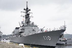 Japan destroyer Takanami returns from Middle East