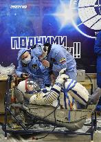 Astronaut Kanai undergoes final check before Soyuz launch