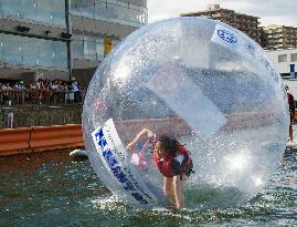 Walk-on-water race at Lake Biwa