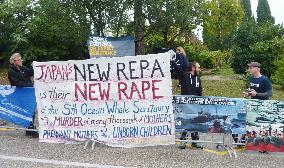 Anti-whaling activists seen near IWC meeting site