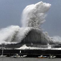 Powerful typhoon makes landfall in Japan