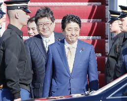 PM Abe arrives in Washington