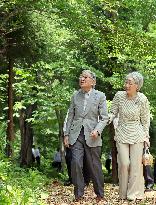 Emperor visits central Japan forest managed by British-born author