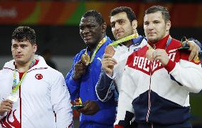 Olympics: Medalists of Greco-Roman 130-kg wrestling