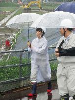 Minister Marukawa visits new national stadium construction site