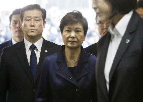 CORRECTED: S. Korea's ousted president Park appears for court hearing