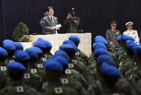 PM Abe gives address to those engaged in PKO