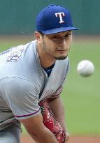 Baseball: Darvish in Rangers-Indians game