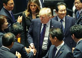 Trump speech at S. Korea parliament gets positive response