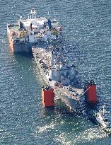 U.S. destroyer Fitzgerald leaves Yokosuka