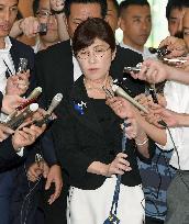 Trouble-prone Defense Minister Inada meets with reporters