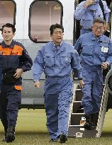 Japan PM Abe visits typhoon-affected area