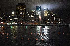 Lanterns released on Hudson River