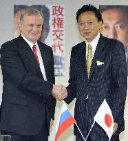 DPJ President Hatoyama talks with Russian envoy Bely