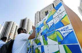Olympic truce mural set up at Rio athletes' village