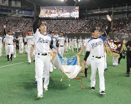 Baseball: PL champion Nippon Ham ends regular season with Lotte win