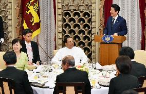 Japan PM Abe hosts dinner for Sri Lankan president