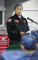 Japan defense chief inspects MSDF vessel Izumo