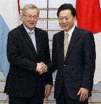 Luxembourg's PM Juncker talks with Japanese PM Hatoyama