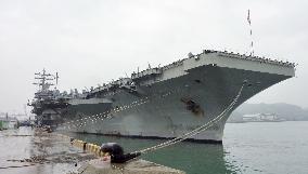 Aircraft carrier USS Ronald Reagan makes port call in Busan