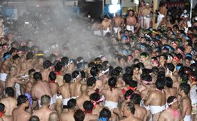 Traditional naked festival at Japanese shrine