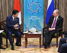 Abe, Putin agree to strictly implement U.N. sanctions on N. Korea