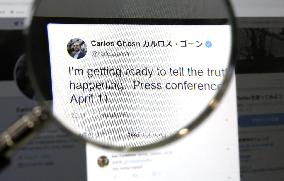 Ex-Nissan boss Ghosn's tweet