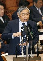 BOJ chief Kuroda attends upper house budget panel