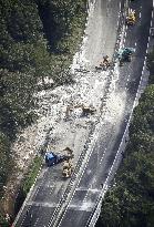 Landslide on expressway in Japan's Gifu