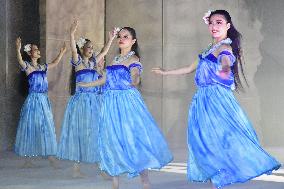 Hula debutantes at Hawaii-themed park in Japan