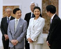 Crown prince, princess visit Emily Kngwarreye exhibition