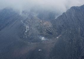 Aftermath of volcanic eruption in southwestern Japan