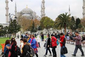 Chinese tourists in Turkey