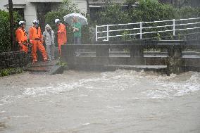 Heavy rain in southwestern Japan